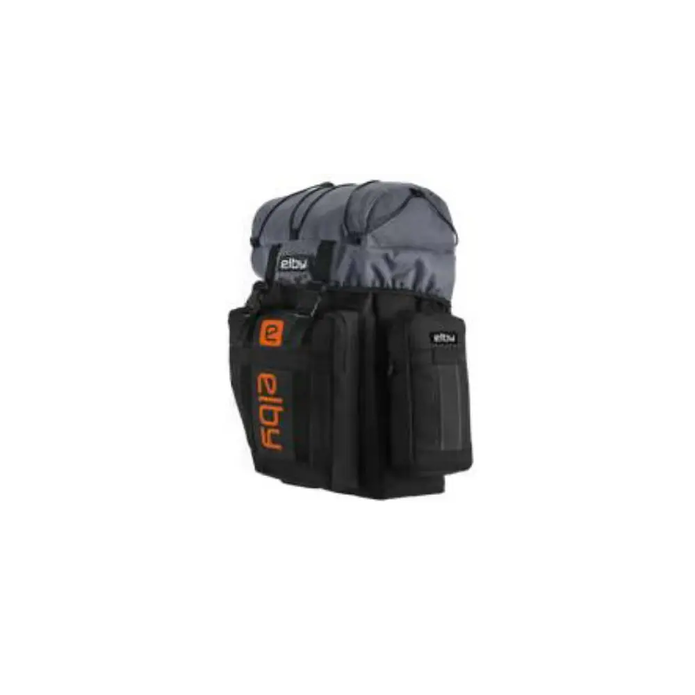 Bicycle Pannier Bag - Black And Grey With Orange Logo - ELBE08152